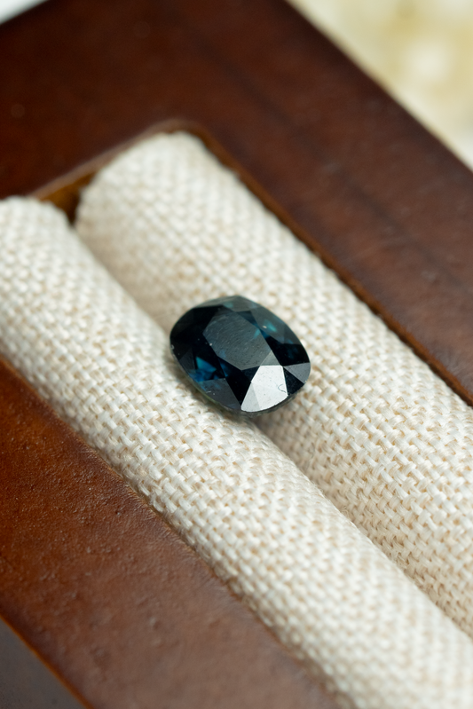 1.44ct Cushion Blue Green Sapphire