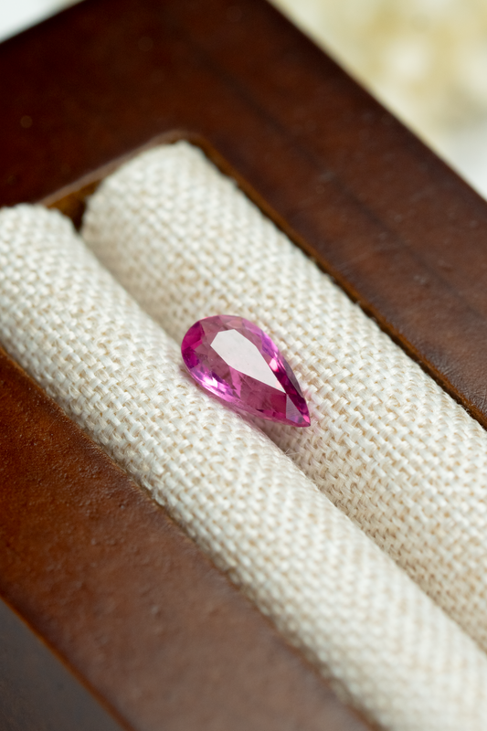 0.62ct Pear Vivid Pink Tourmaline