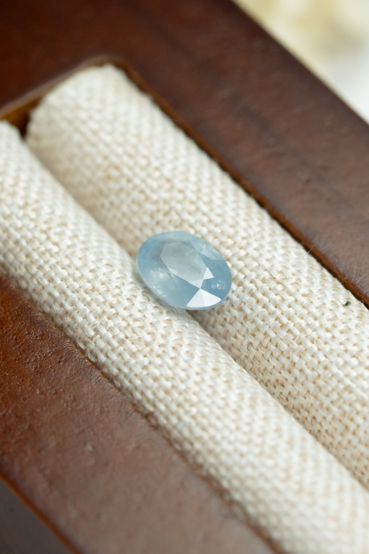 0.91ct Opalescent Baby Blue Sapphire