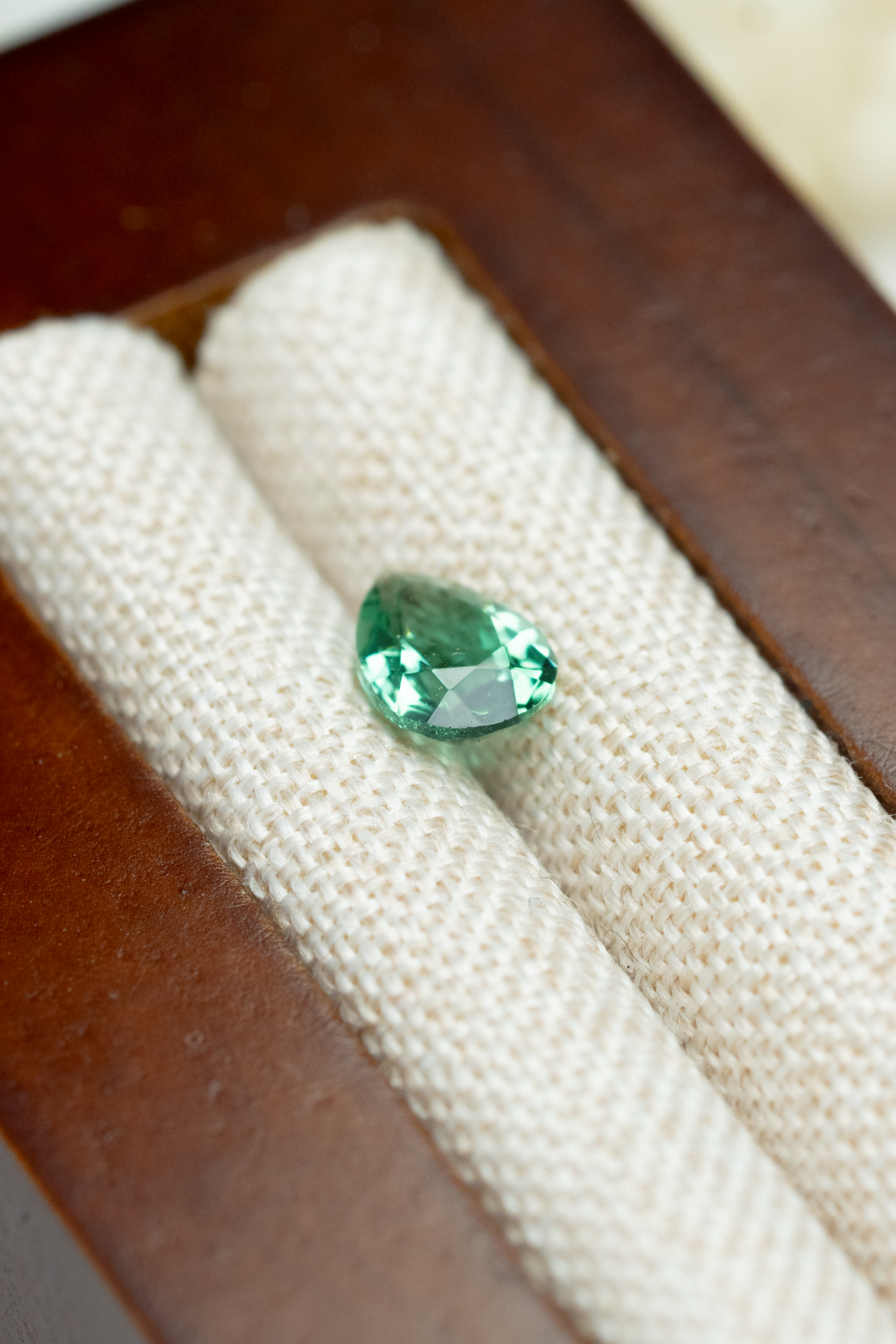 0.60ct Pear Cut Green Lab Crystal