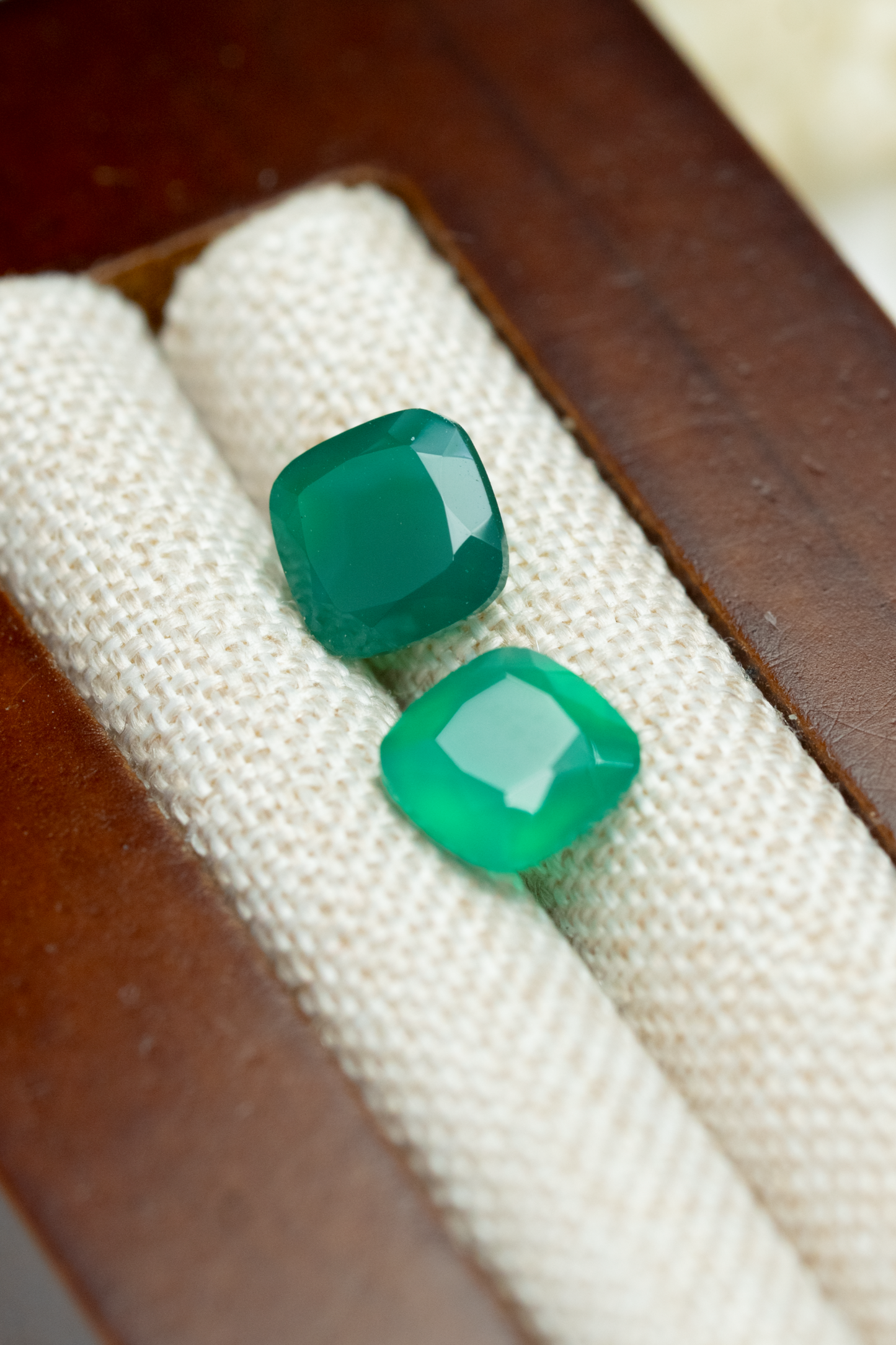 0.80ct Cushion Green Agate