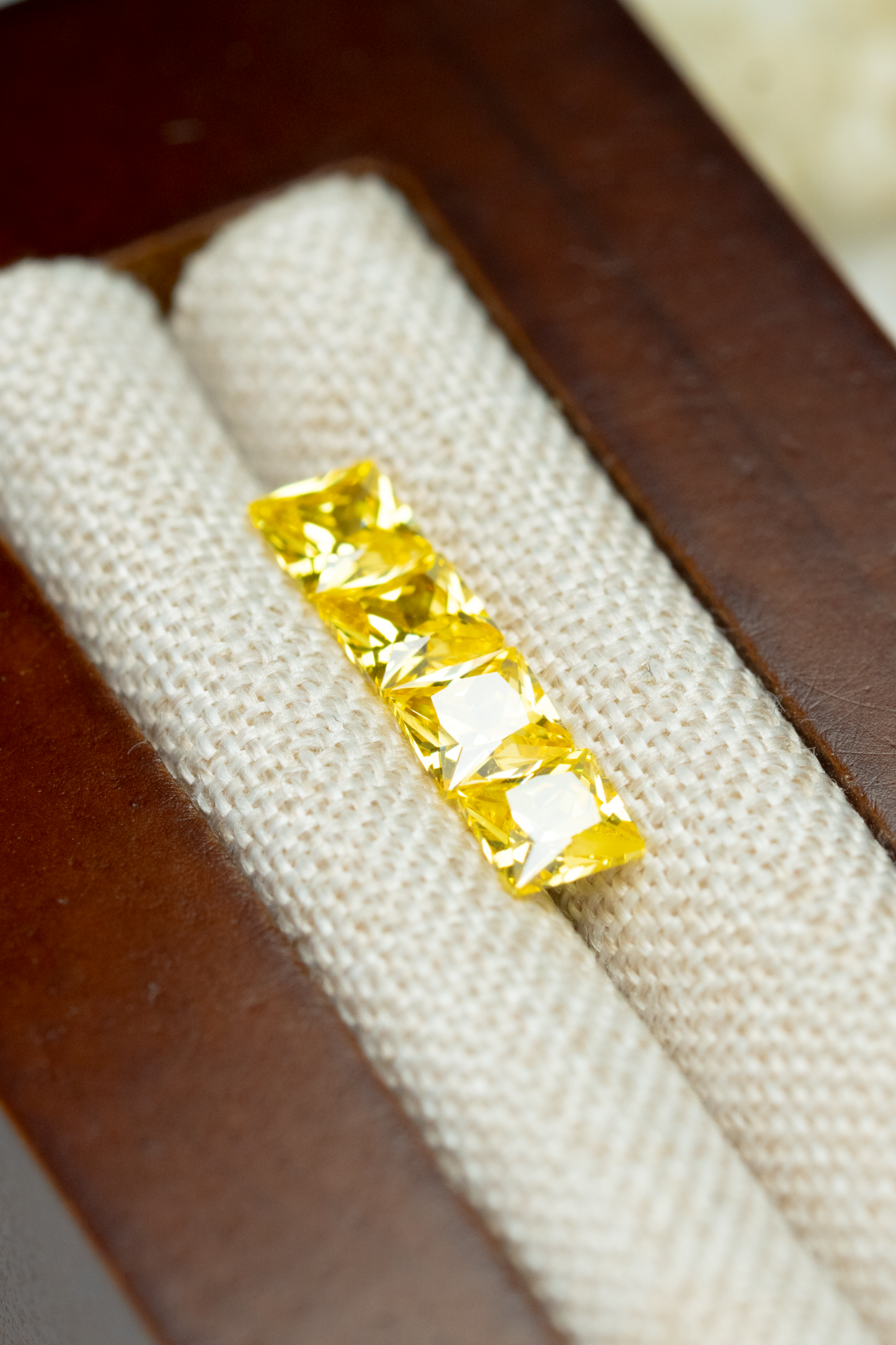 Princess Cut Yellow Cubic Zirconia
