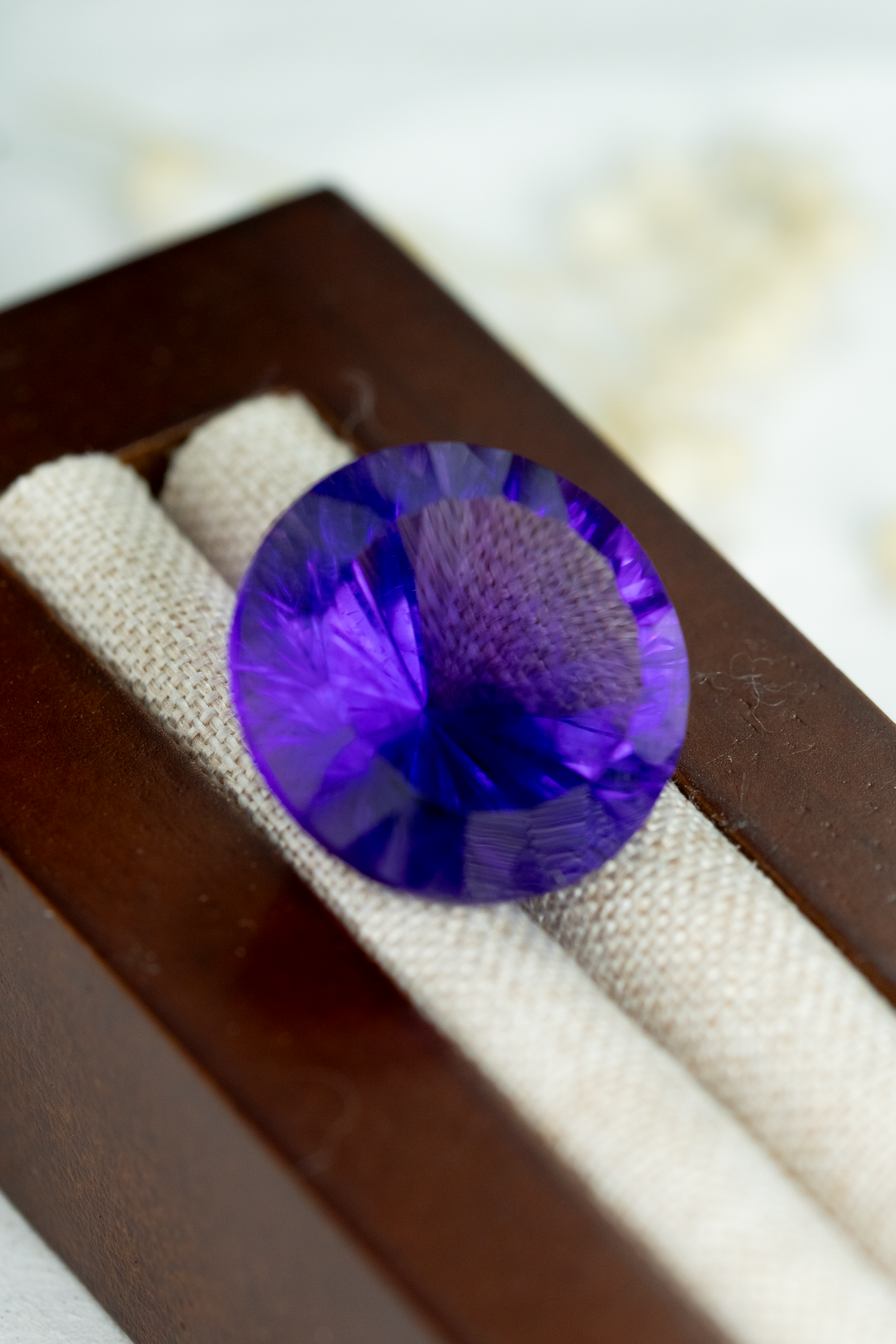 22.40ct Round Mega Size Amethyst Concave Cut