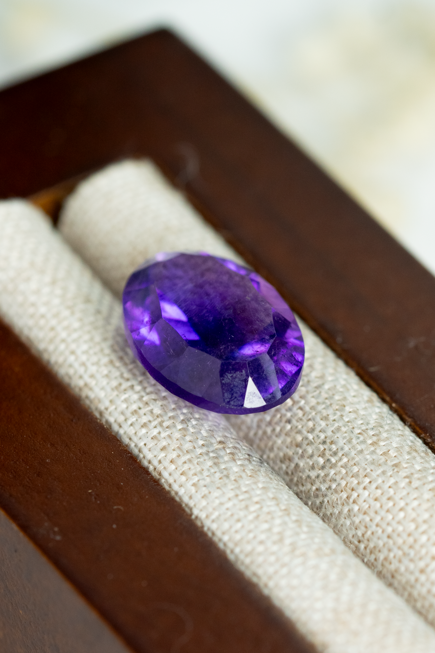 5.87ct Oval Purple Amethyst Concave Cut