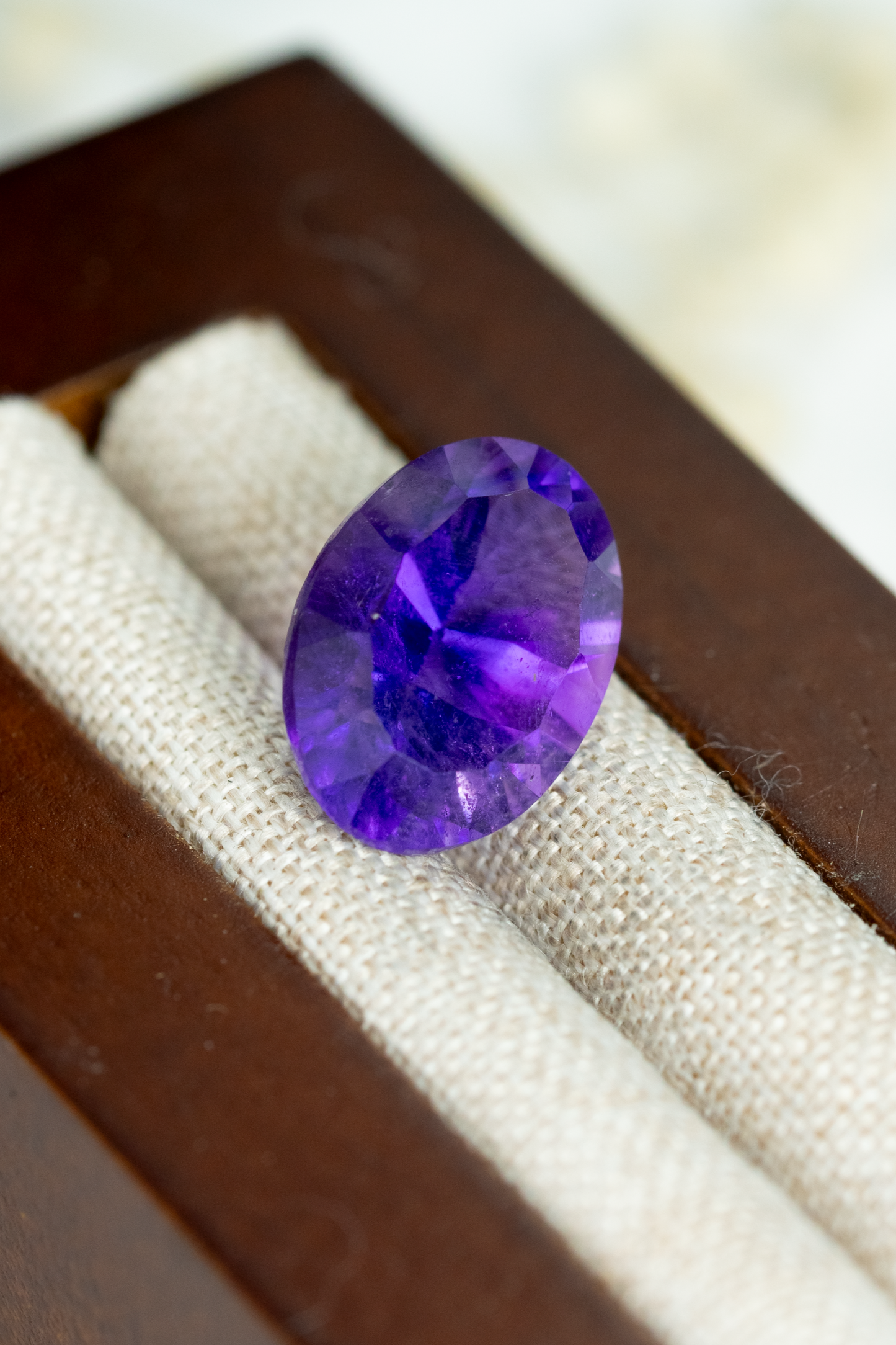 5.87ct Oval Purple Amethyst Concave Cut