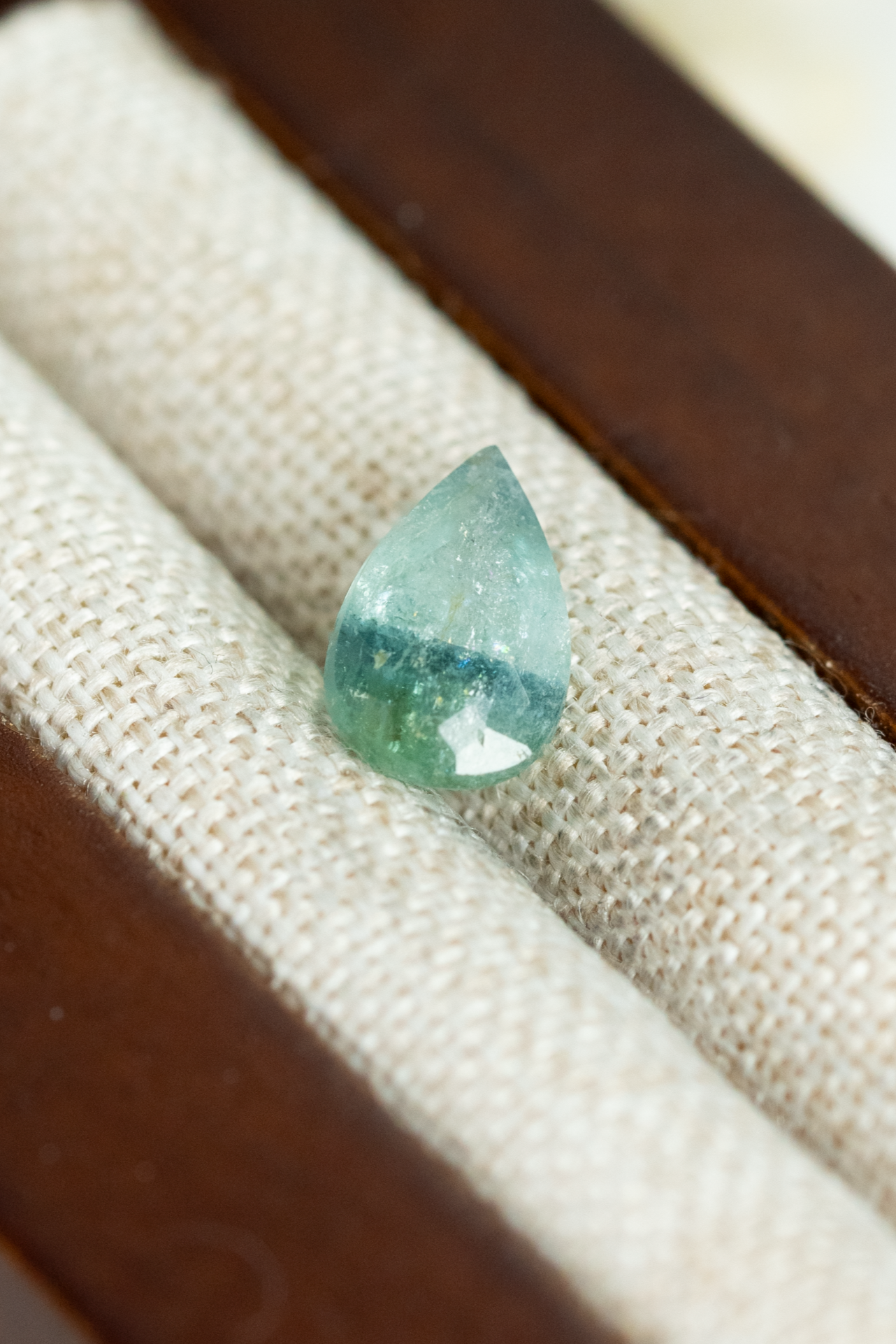 0.97ct Pear Ocean Blue Tourmaline